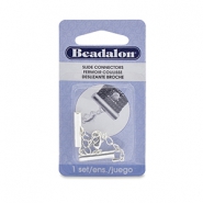 Beadalon Slide Connector (20mm) with Lobster and Extension Clasp 5 cm Argenté