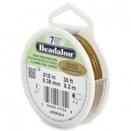 Beadalon stringing wire 7 strand 0.38mm Doré satiné