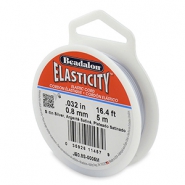 Beadalon Elastic Stringing Wire 0.8mm 5 metre Argenté satiné