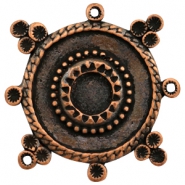 Breloques en métal TQ rond style Boho avec sertis cuivre (sans nickel)