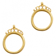 Breloques en métal TQ anneau 18mm avec couronne doré (sans nickel)