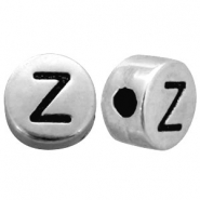 Perles au look métallique lettre Z argenté antique
