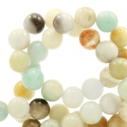Pierres naturelles Calcédoine (Quartz) 6mm Multicolore turquoise-marron doux