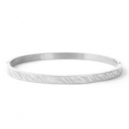 Bracelets en acier inox imprim&eacute; z&egrave;bre argent&eacute;