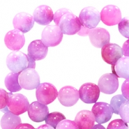 Pierres naturelles effet aquarelle 6mm couleurs mélangées lavande-rose