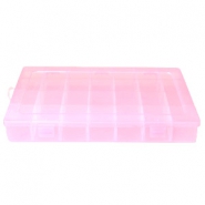 Présentoir bijoux boîte de rangement 28 cases rose