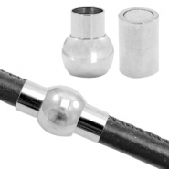 Apprêts en acier inox fermoir aimanté Ø6mm Argenté antique