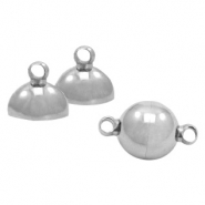 Apprêts en acier inox fermoir aimanté balle 6mm Argenté antique