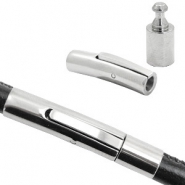 Apprêts en acier inox fermoir clip Ø4mm Argenté antique