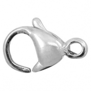 Apprêts en acier inox fermoir mousqueton 9mm argenté antique