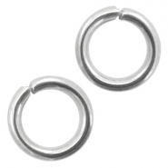 Apprêts en acier inox anneau brisé 5mm argenté antique