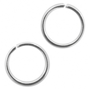 Apprêts en acier inox anneau brisé 6mm argenté antique