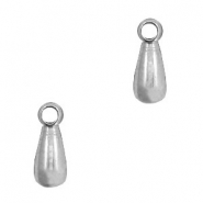 Apprêts en acier inox breloque goutte argenté antique