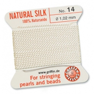 Griffin bead cord natural silk Ø1.02mm Blanc