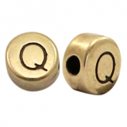 Perles alphabet en métal DQ lettre Q bronze antique (sans nickel)
