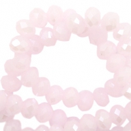 Perles à facettes 4x3 mm disque Light pink-Pearl shine coating