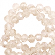 Perles à facettes 4x3 mm disque Light champagne-pearl shine coating