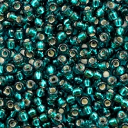 Perles de rocailles Miyuki 8/0 Silverlined dark teal blue 8-30