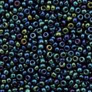 Perles de rocailles Miyuki 11/0 Metallic iris dark blue 11-452