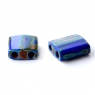 Perles Miyuki tila 5x5mm Opaque cobalt picasso blue TL-4518