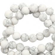 Pierres naturelles au look marbré 8mm mat blanc
