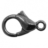 Apprêts en métal DQ fermoir mousqueton 10mm Argenté anthracite (sans nickel)