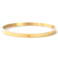 Bracelets en acier inox avec cœur Doré