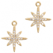 Breloques en métal Basic Quality strass étoile Doré