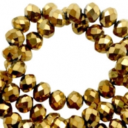 Perles à facettes 3x2mm disque Doré métallique