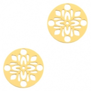 Pendentifs bohèmes rond 14mm doré