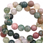 Pierres naturelles Calcédoine (Quartz) et Jaspis 4mm Vert mélangé