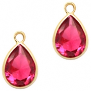 Pendentifs en verre Crystal Glass goutte 11x7mm Rose indien crystal-doré