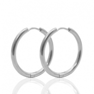 Apprêts en acier inox créoles 25mm Argenté