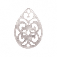 Pendentifs en résine goutte baroque 38x27mm Gris sable