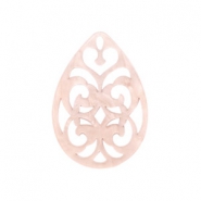 Pendentifs en résine goutte baroque 38x27mm Rose délicatesse