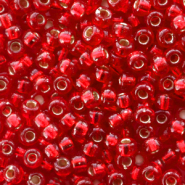 Perles de rocailles Miyuki 8/0 Silverlined flame red 8-10