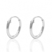Argent 925 apprêts boucles d'oreilles créoles 10mm Argent