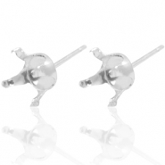 Argent 925 apprêts boucles d'oreilles clous avec serti pour Swarovski SS29 (6mm) Argent