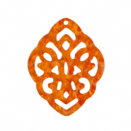 Pendentifs en résine losange baroque Orange flamme