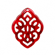 Pendentifs en résine losange baroque Rouge cerise