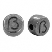 Perles lettres en métal DQ ß Argenté anthracite (sans nickel)