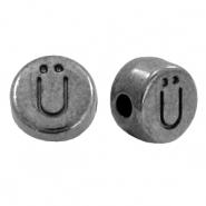 Perles lettres en métal DQ Ü Argenté anthracite (sans nickel)