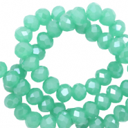 Perles à facettes 4x3mm disque Vert émeraude clair-pearl shine coating