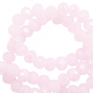Perles à facettes 4x3mm disque Rose orchidé clair-pearl shine coating