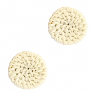 Pendentifs en rotin tissé 20mm Beige naturel