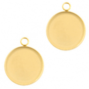 Apprêts en acier inox breloque / serti pour cabochon 20mm Doré