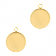 Apprêts en acier inox breloque / serti pour cabochon 12mm Doré