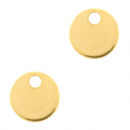 Breloques en acier inox 8mm rond Doré
