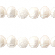 BQ Perles d'eau douce nugget rond 7-8mm Natural blanc