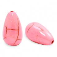 Perles en céramique goutte Rose